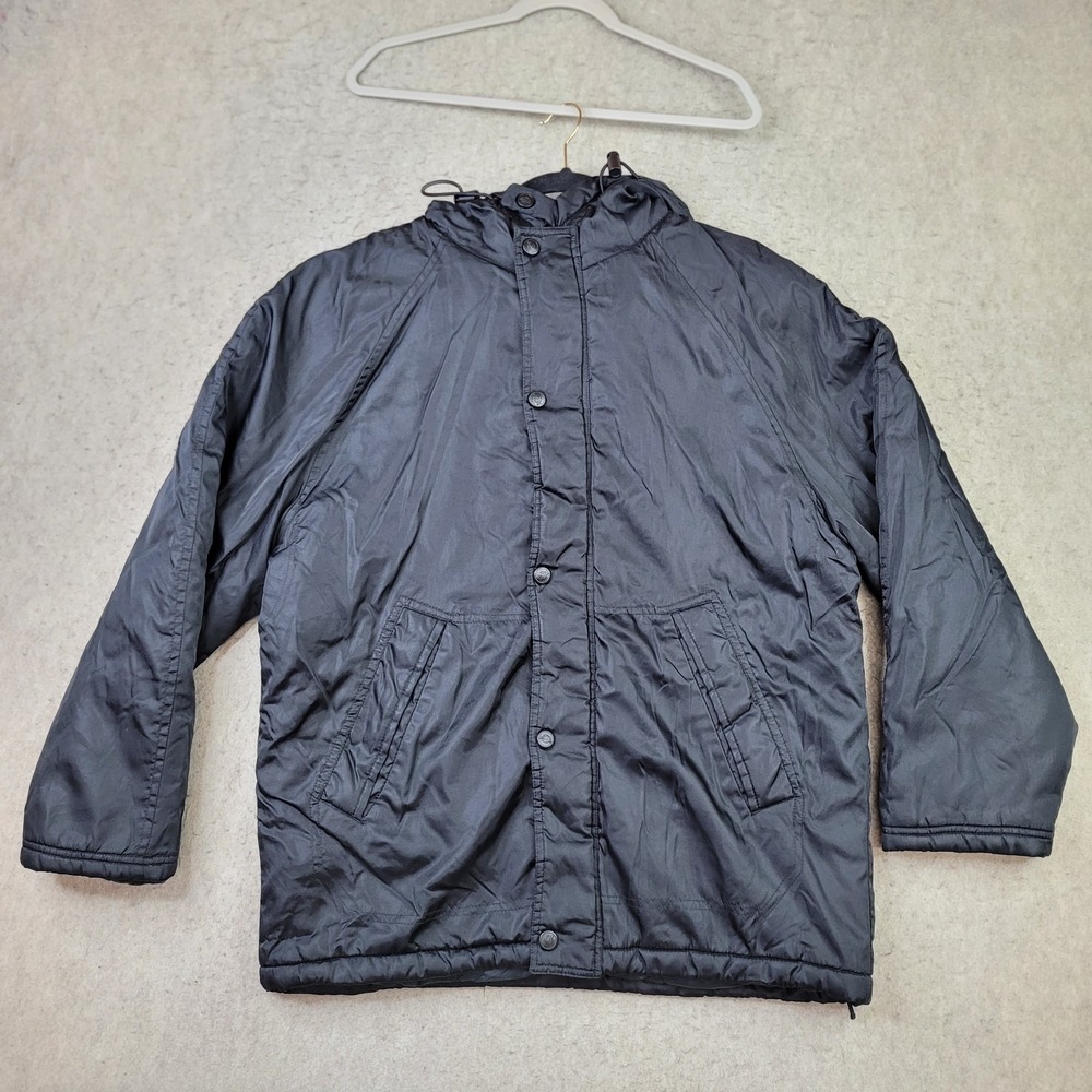 Dickies Jacket Mens M Black Full Zip Snap Quilt Lined Hooded Workwear Insulated‎